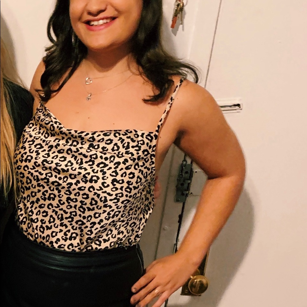 Forever 21 Cheetah Print Satin Cami
